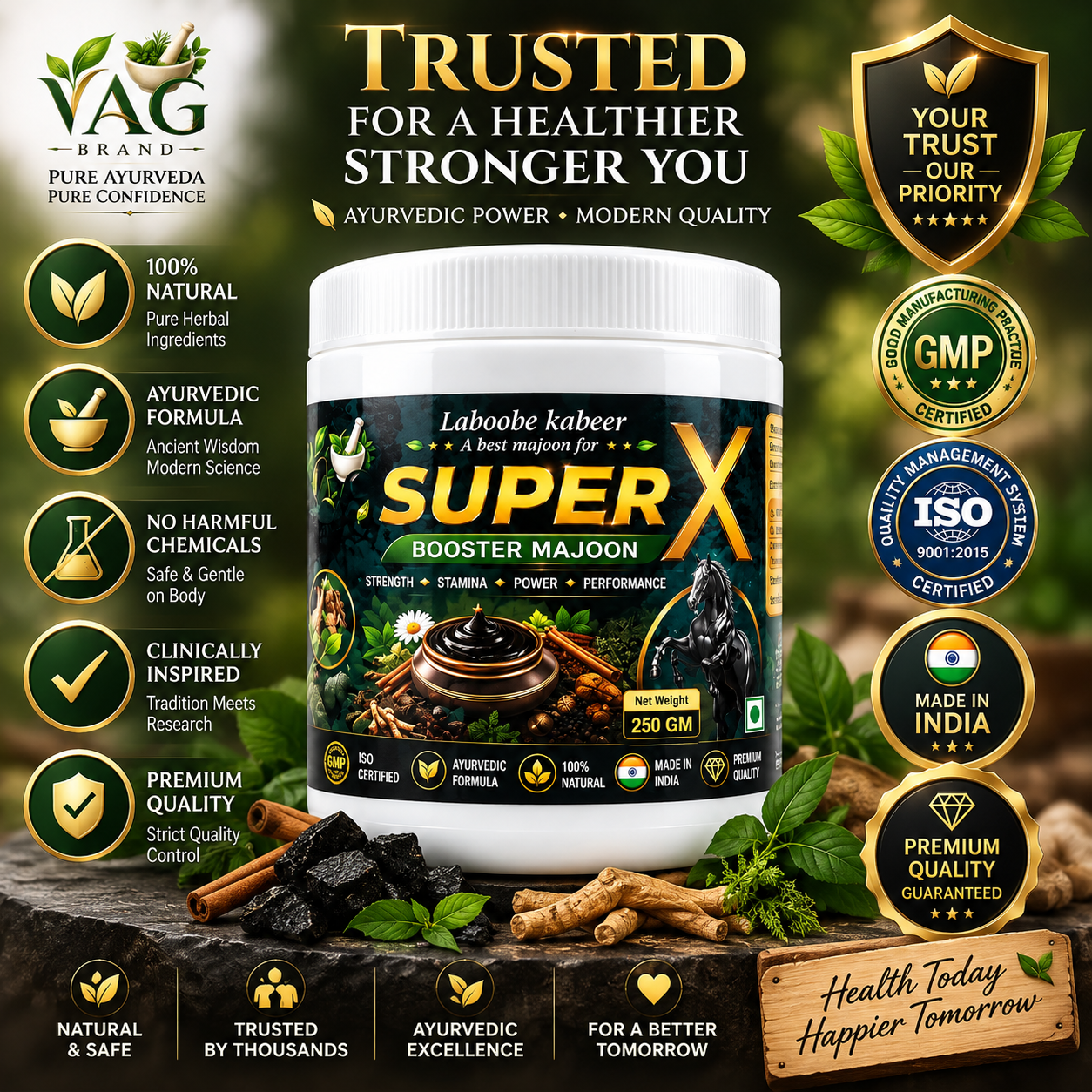 VAG Brand Super X Booster Majoon male sexual wellness product information